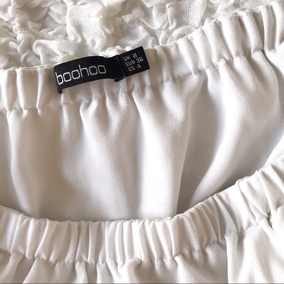 Boohoo Off The Shoulder Ruffled Sleeves Top - Picture 4 of 4